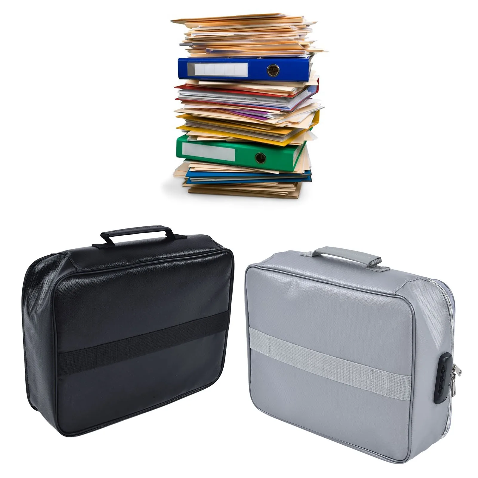 

Fireproof Document Bag Pouch Portable File Safe Organizer Large Capacity Storage Box Case with Lock Fireproof Document Pouch