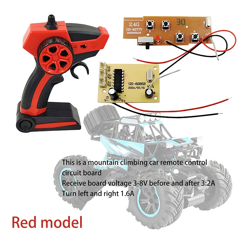 Télécommande et récepteur radio RC, émetteur et récepteur radio, système RC 2,4 G émetteur de commande radio avec contrôleur de déclenchement de direction pour bateau de voiture radio, kit de