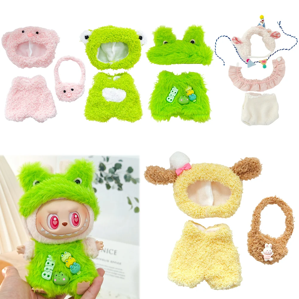 

17CM Plush Doll Clothes Kawaii Doll Clothes Plush Doll Changing Clothes Cartoon Cute Clothes Dolls Accessories