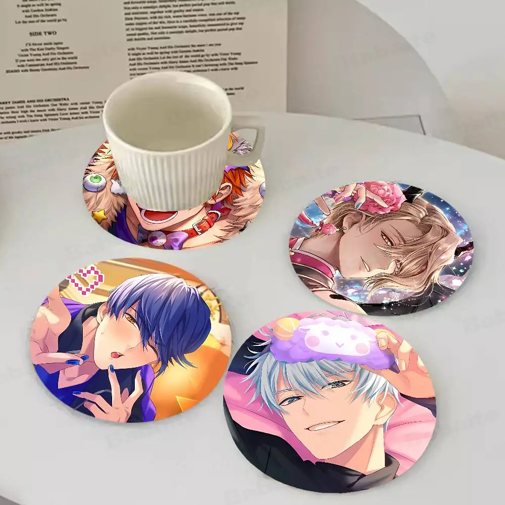 Game Obey Me Wooden Coaster Colour Printing Cup Mat Home Desk Decoration Gifts