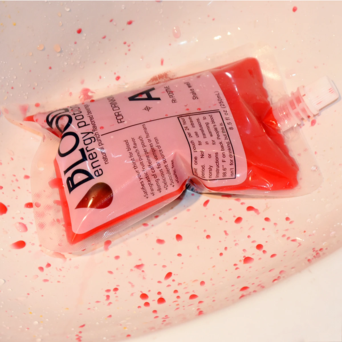 Halloween Blood Drink Pouches Zombie Skull Spout Juice Bags Gothic Cosplay Prop Horror Bar Party Beverage Storage Decor view 4