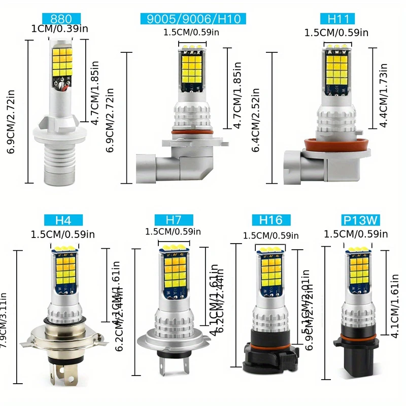 

30 led h7 h4 headlight Fog Light Dual Color Car DRL Turn Signal Reverse Brake Light car lights H3 H8 H11 9005 HB3 9006 Bulb