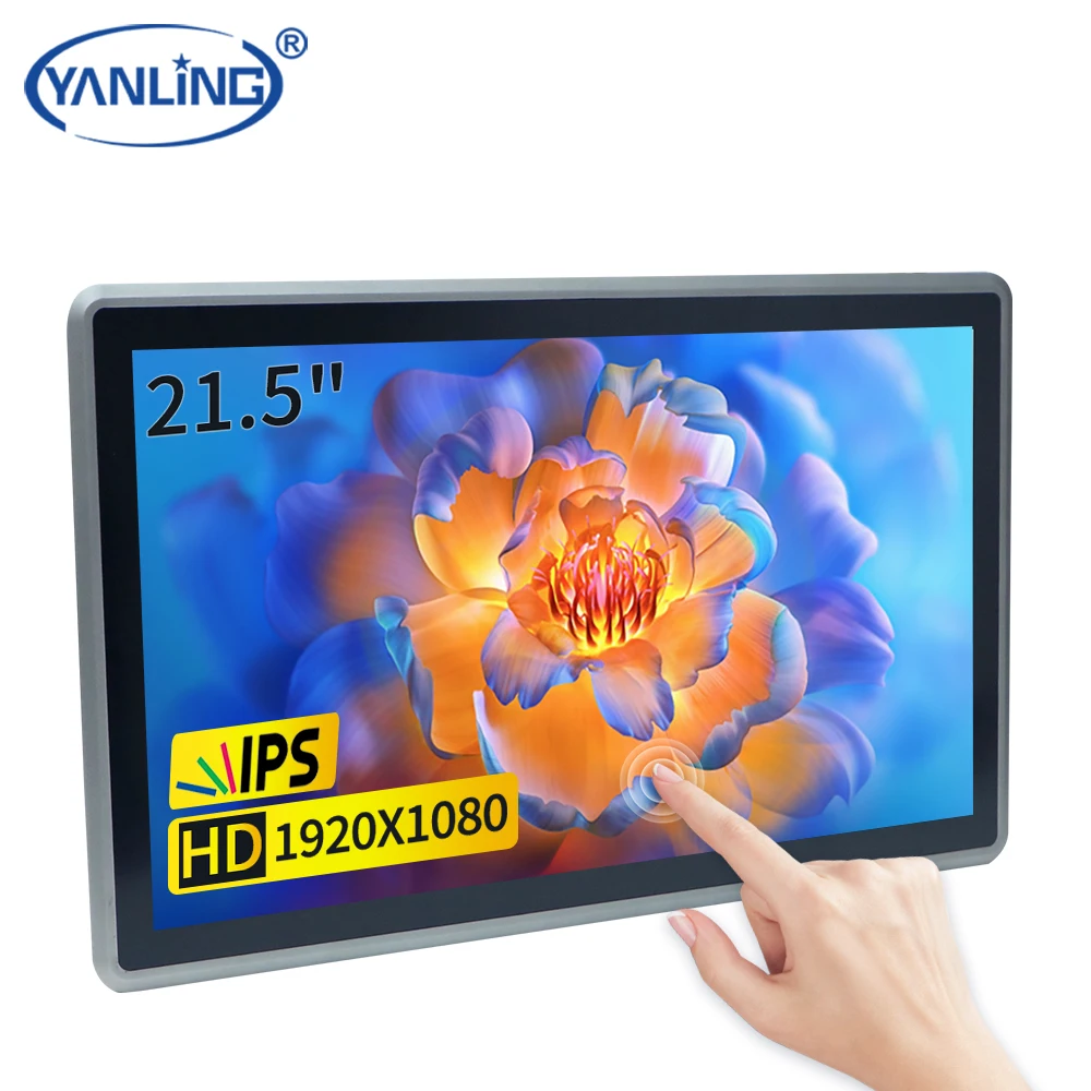 Yanling industrial automation 2LAN industrial panel PC DC 24V 6COM Core 8TH 21.5inch capacitive touch screen