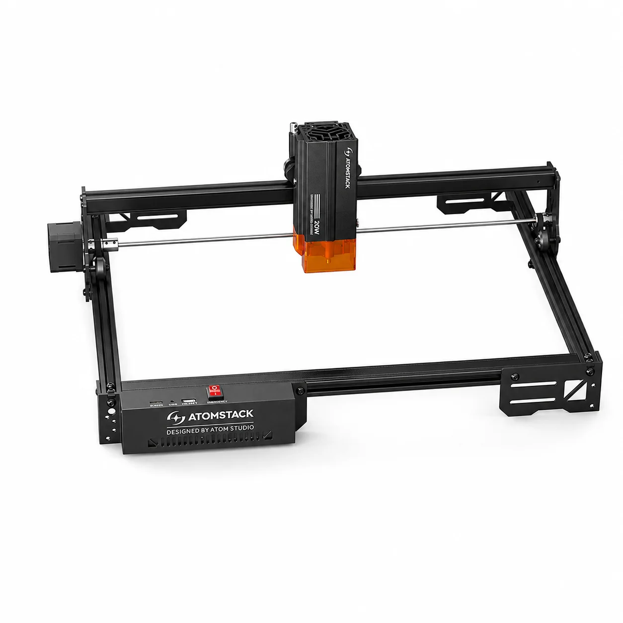 ATOMSTACK A20 Pro V2 20W Lasergravierer 400mm/s Laserschneider für Holz, Acryl, Leder, Metall, App-Steuerung, F80 Luftunterstützungsoption