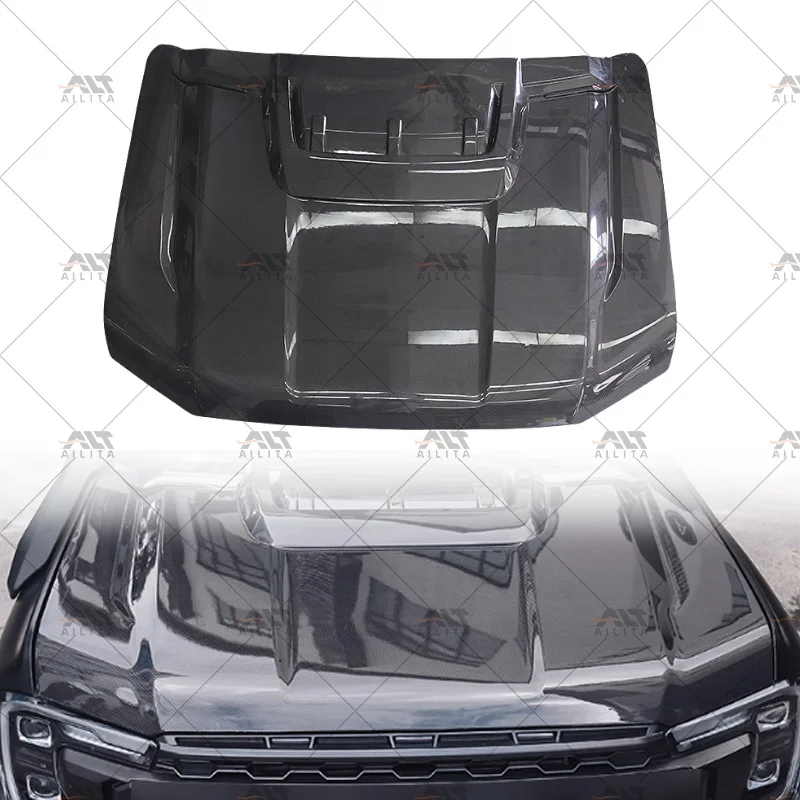 

2025 High Quality Hood Sturdy Carbon Fiber Hood For 2023-2024 Ford Ranger Accessories