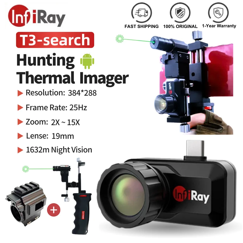 InfiRay Xinfrared T3 Infrared Thermal Imager Monocular Night Vision Outdoor Hunting With Laser Thermal Camera for Andriod Phone