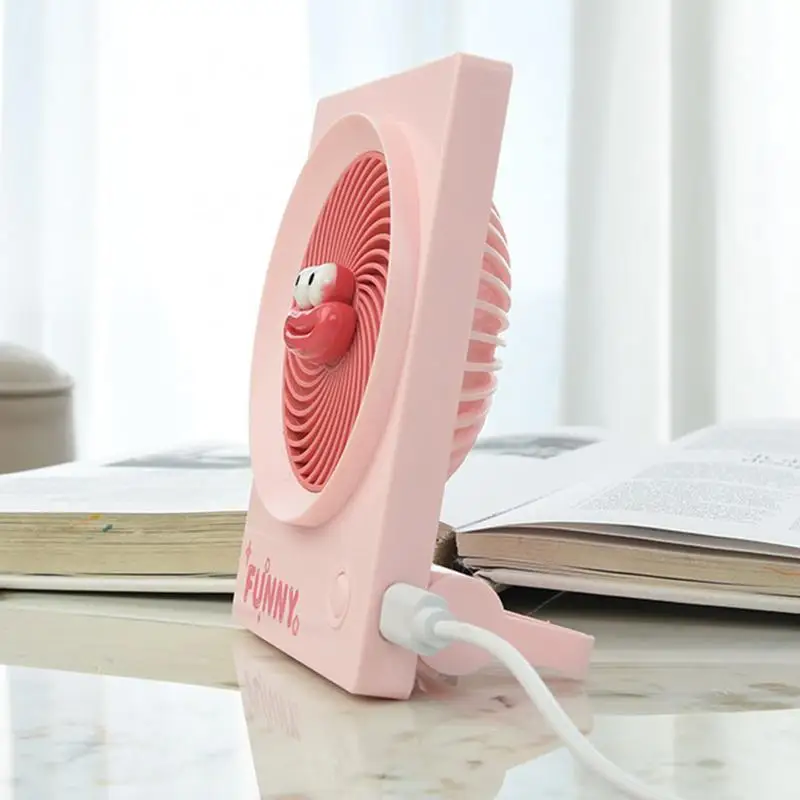 Portable Table Fan Rechargeable Personal Fans With 3 Speeds Summer Desktop Fan With Strong Wind For Women Girls Travel Bedroom