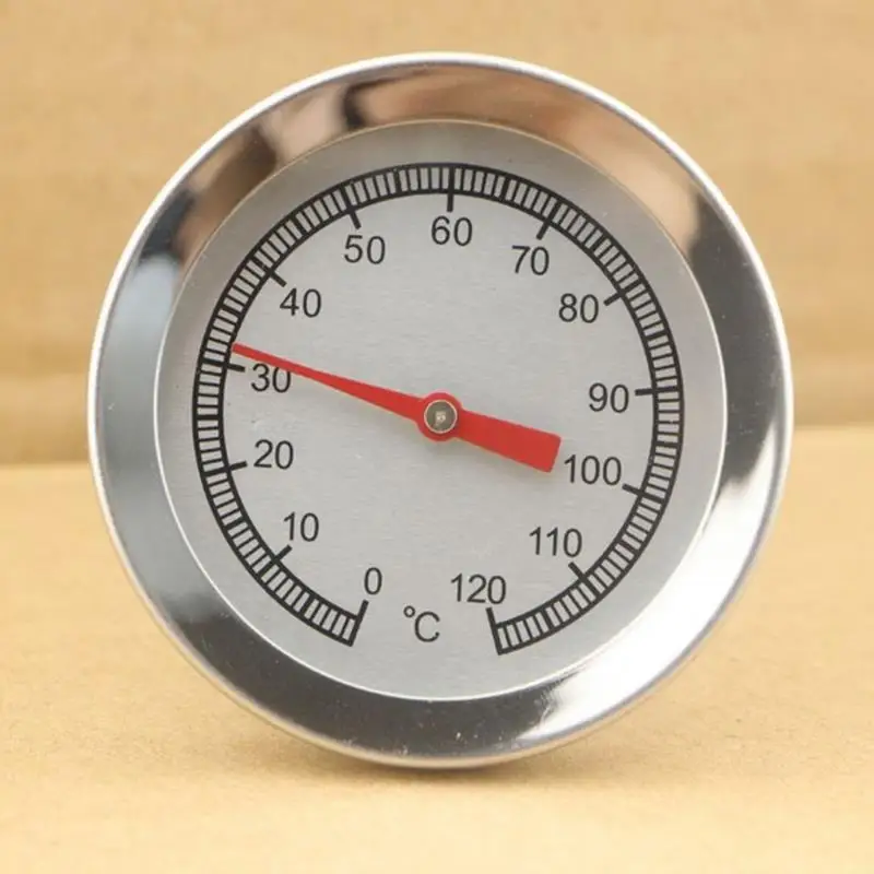 0℃-120℃ Dial Pointer Thermometer For Kitchen Oven Large Long Stem Stainless Steel BBQ Grill Fry Chef Smoker Thermometer