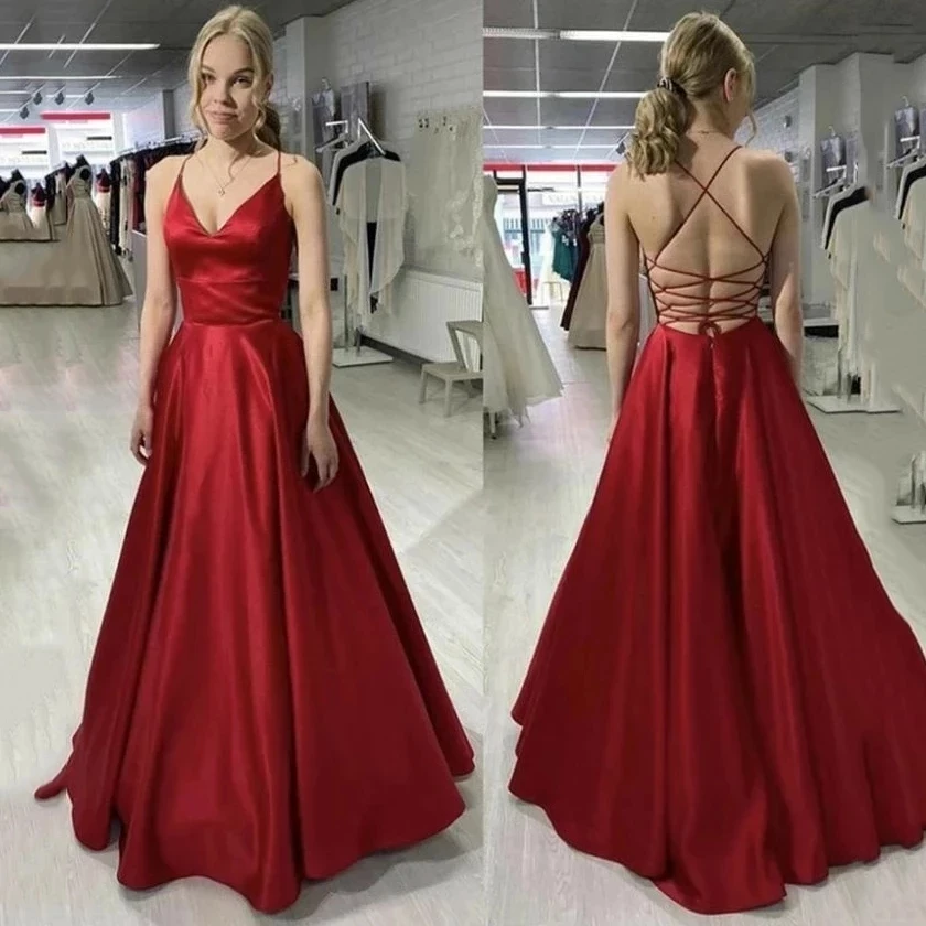 

ANGELSBRIDEP Burgundy V-Neck Long Evening Party Gowns Vestidos De Festa Sexy Psychedelic Back Formal Junior Prom Pageant Dresses