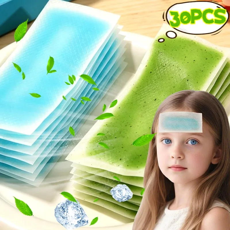 30/10x Cooling Ice Patches Non-woven Fabric Heat Relief and Refreshment Cooling Gel Patch for Summer Outdoor Camping Hiking