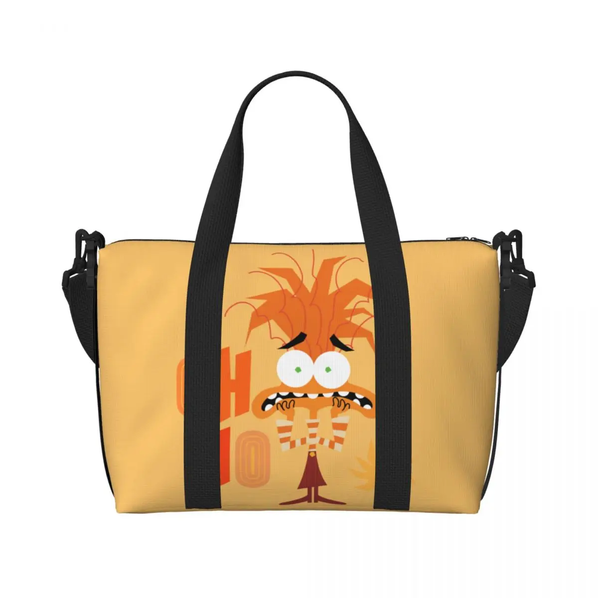 Custom Inside Out Anxiety Oh No Beach Tote Bag Women Big Compartment Beach Gym Travel Bags