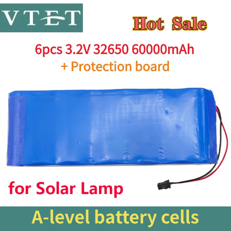 2024 New Solar Lamp Battery 3.2V 32650 Large Capacity Lithium Battery Solar Street Lamp Floodlight Battery with Protection Panel