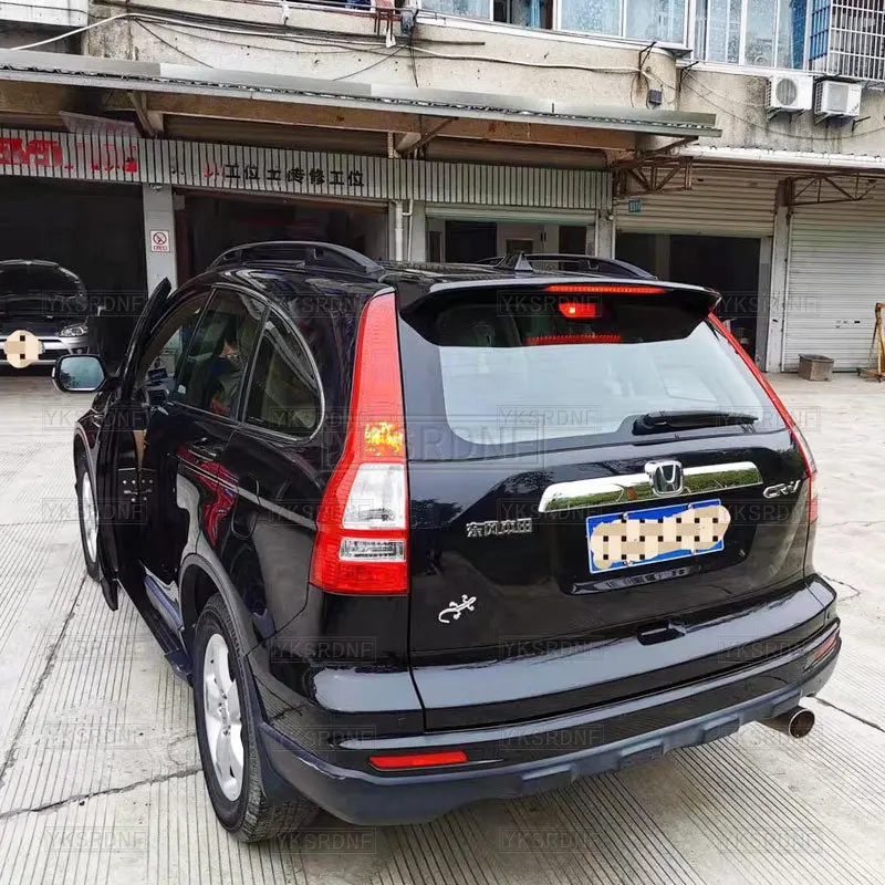 For Honda CRV CR-V 2007-2011 With LED Light Black Spoiler High Quality ABS Material Car Rear Wing Primer Color Spoiler
