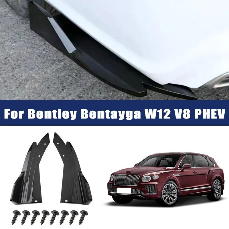 

2pcs Rear Bumper Lip Diffuser Splitter Canard Protector Front Spoiler Body Kit For Bentley Bentayga W12 V8 PHEV