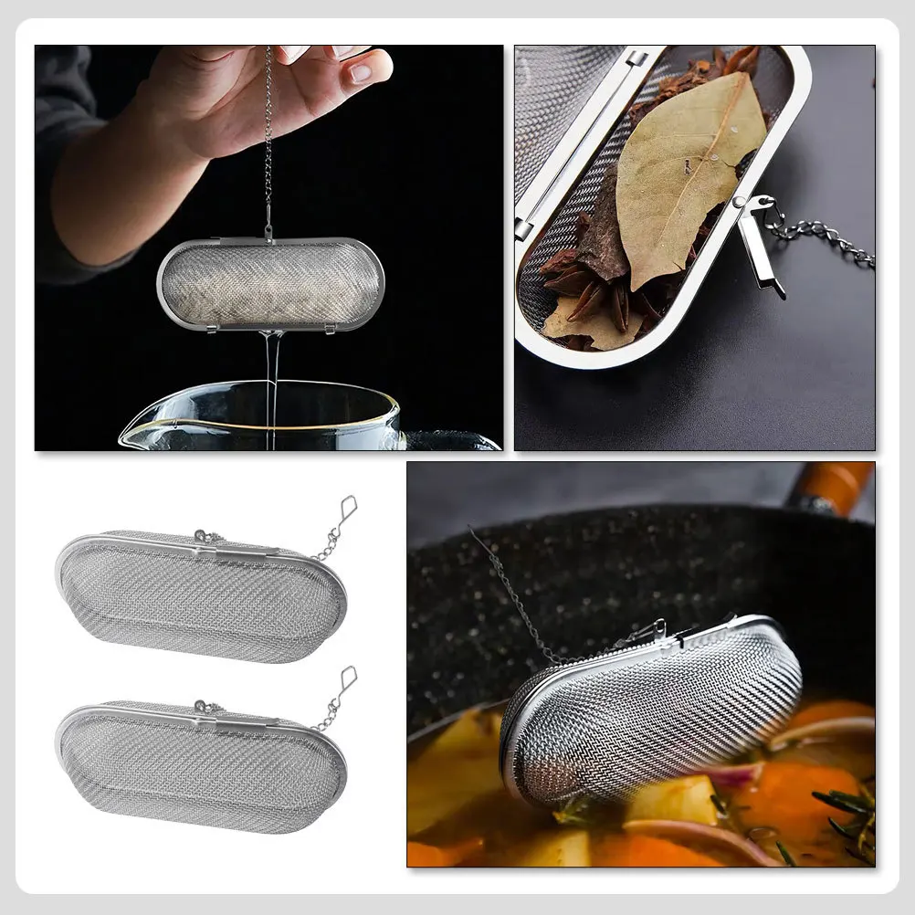 

2pcs Stainless Steel Infusers For Loose Leaf Fine Mesh Filter Tea Strainer Basket Reusable Tea Balls Kitchen Bar Tools