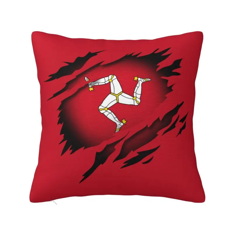Fashion Isle Of Man Flag Cushion Cover 40x40cm Soft Pillow for Sofa Car Square Pillowcase Bedroom Decoration