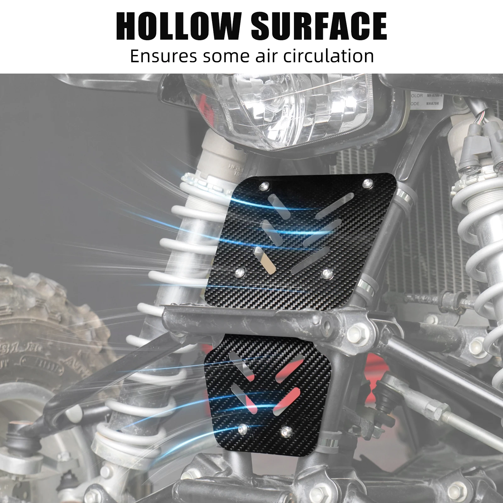 

For Honda TRX450R Radiator Mud Guard ATV TRX450ER 50100-HP1-601ZD Carbon Fiber TRX 450R