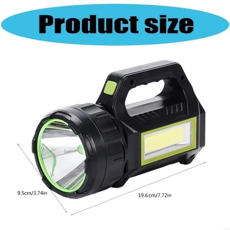 

Y88B LED Handheld Flashlight Bright USB Solar Rechargeable Battery Emergency