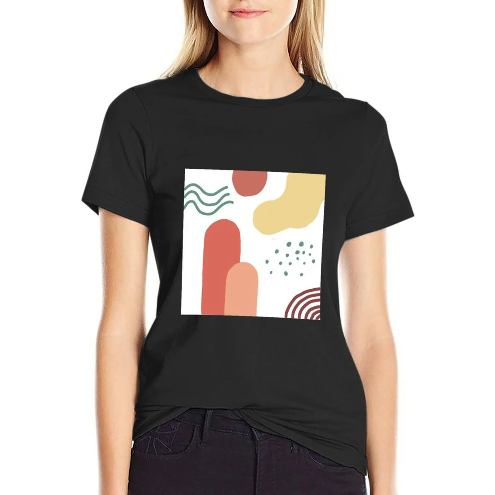 Modern doodle T-Shirt summer top funny Woman fashion
