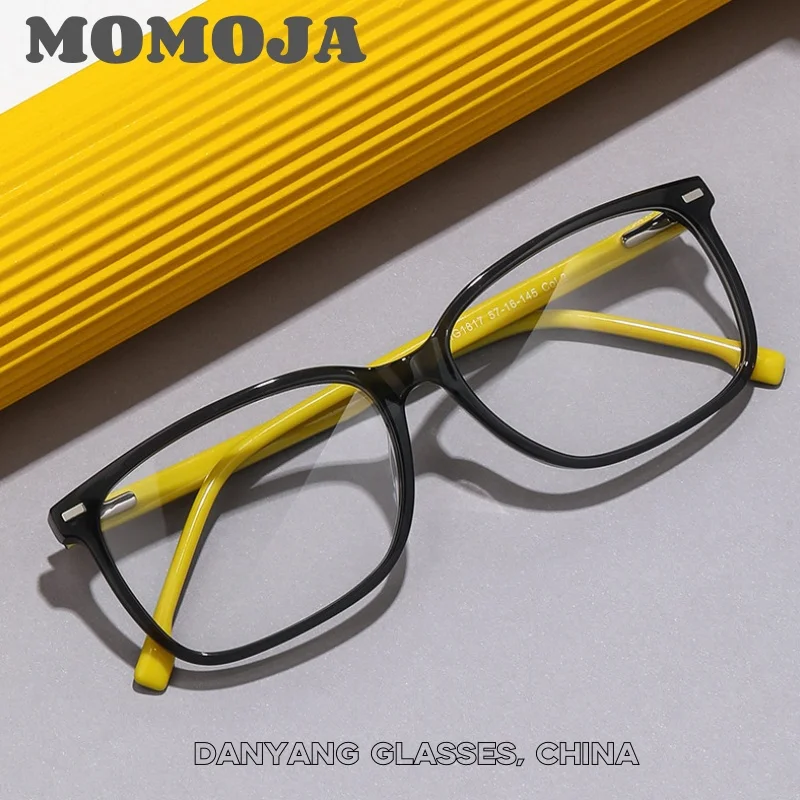 

2025 New Fashion Square Acetate Fiber Glasses Frame High Quality Optical Prescription Retro Men's and Women's Glasses HG1817