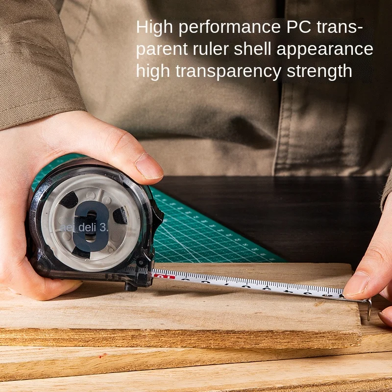 Imagem -02 - Deli High Precision Steel Measurement Tape System Auto Lock Tape Measure Measure 7.5 10m Retrátil Ferramenta de Medição Profissional