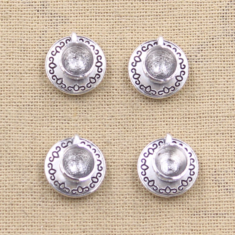 8 sztuk Charms filiżanka kawy herbaty 14x14x7mm antyczny wisiorek dopasowanie, w stylu Vintage tybetański brąz srebrny kolor, DIY dla ręcznie