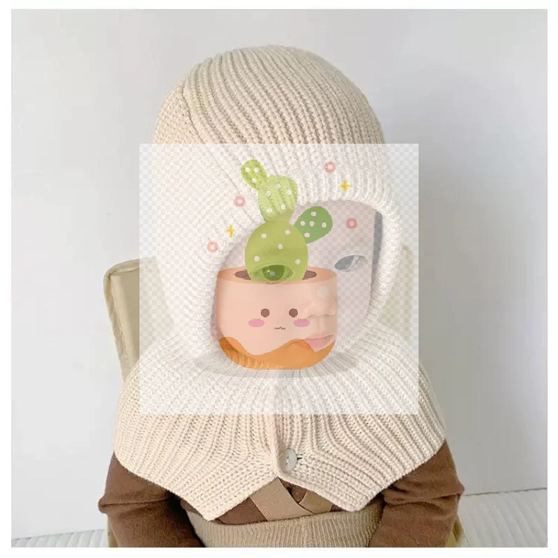 1 шт., зимняя детская шапка-шарф, модные полосатые вязаные шапки для защиты ушей, детская Балаклава, головной убор, детская шапочка с капюшоном для детей 1-6 лет