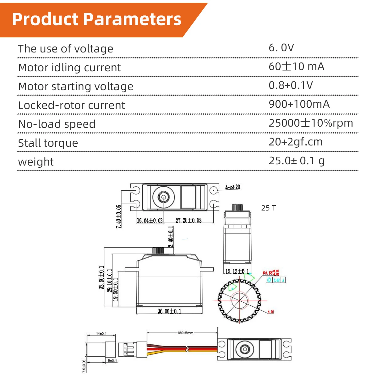 PA250421-01 Digital Servo for 3D Aerobatic RC Airplane/Helicopter Waterproof