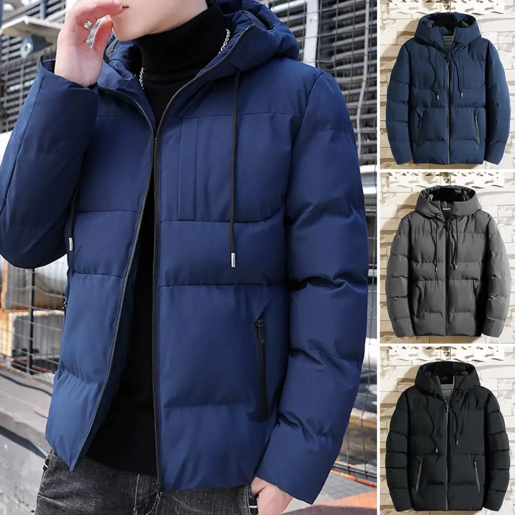 

Men's Autumn Winter Thick Hooded Jacket Clothes Warm Padded Coat Youth Fashion Loose Windproof Parka Outerwear Couple Outerwear