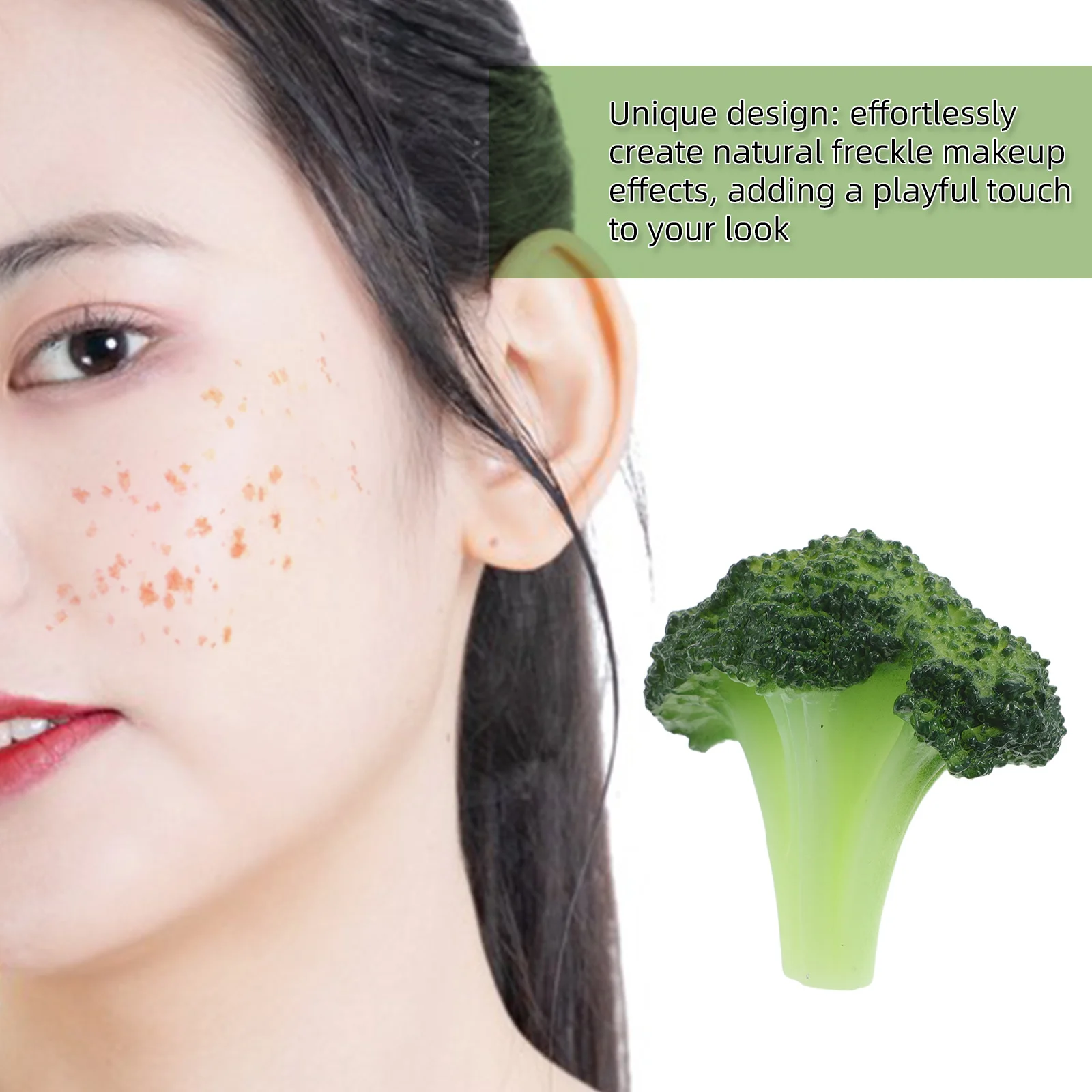 페이크 주근깨 스탬프 브로콜리 디자인 메이크업 도구 자연스러운 주근깨 어플리케이터 일상 및 축제 메이크업 액세서리 페이크 야채