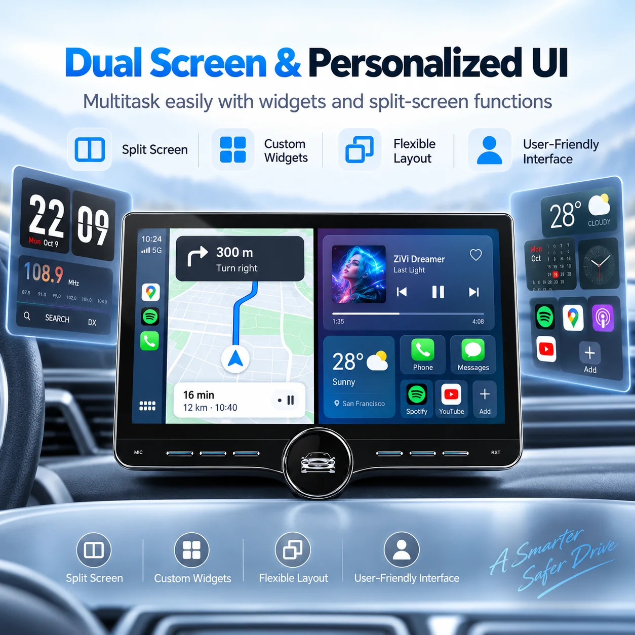 11.5 Inch Android 15 Car Radio For Citroen C4L 2019 Wireless CarPlay Android Auto GPS Navigation Multimedia Video Player Stereo