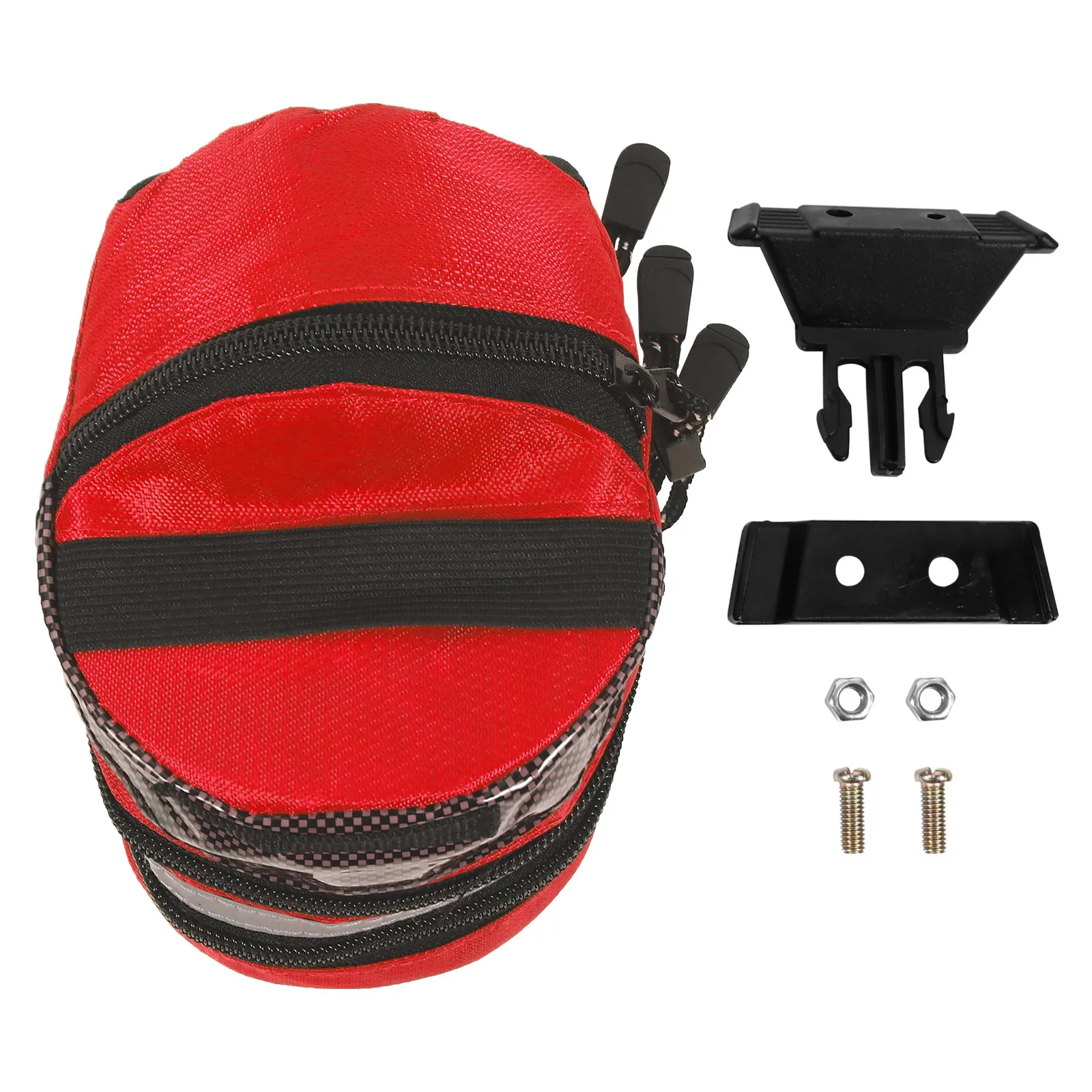 

Bike Rear Bag Large Capacity Waterproof Saddle Pouch Reflective Stripe Zip Closure Easy Install Suitable for Mountain Road