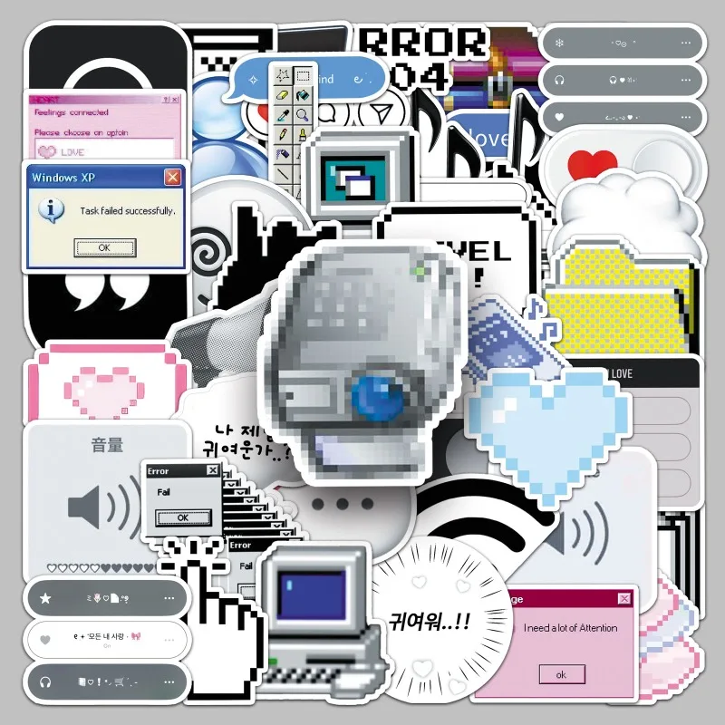 50개 만화 캐릭터 개인화 웹 크리에이티브 그래피티 장식 스티커