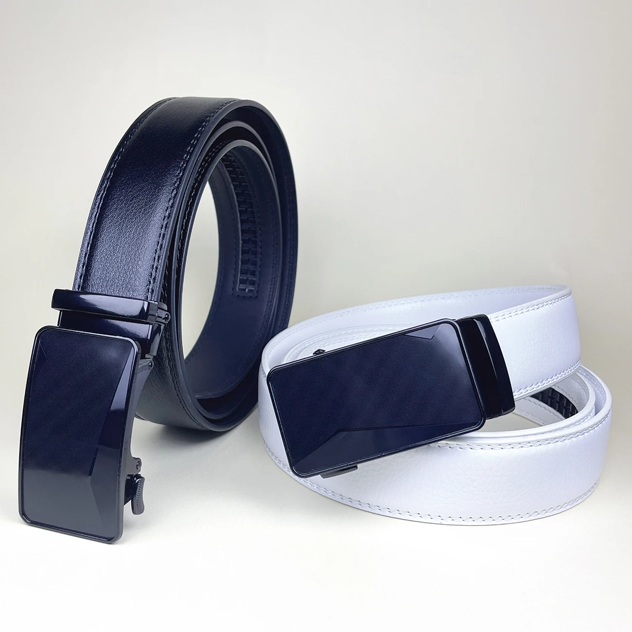 Высококачественный деловой ремень, мужские ремни из искусственной кожи для джинсов, черные, белые мужские джинсовые ремни с автоматической пряжкой для мужчин