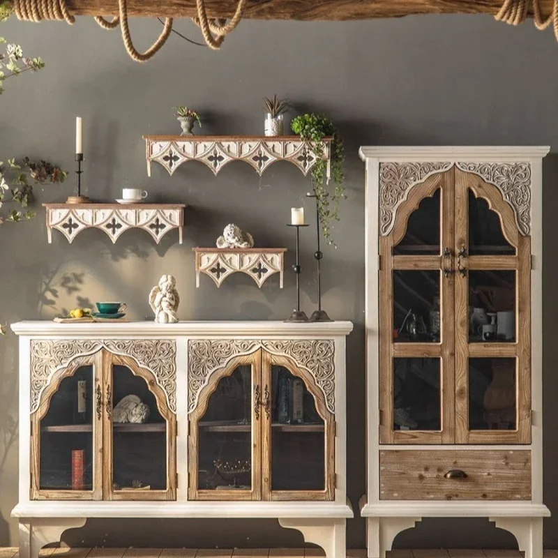 Tavolino da pranzo americano alto, tavolino da pranzo in legno massello, scarpiera, ingresso