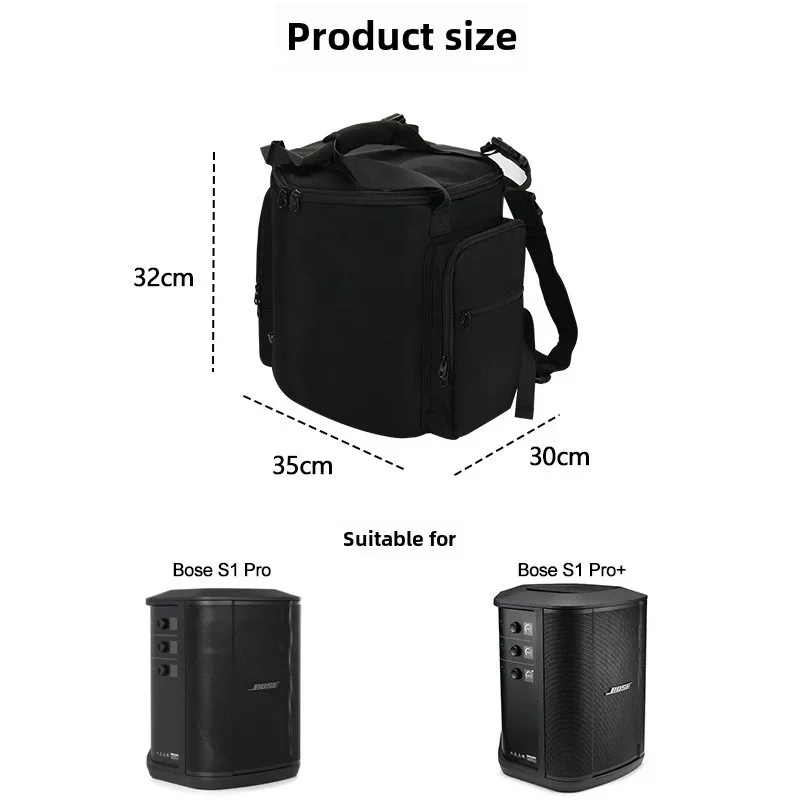 Travel Carrying Backpack For Bose S1 Pro/Bose S1 Pro+, Slip Cover Case With Shoulder Strap, Portable Carry Bag