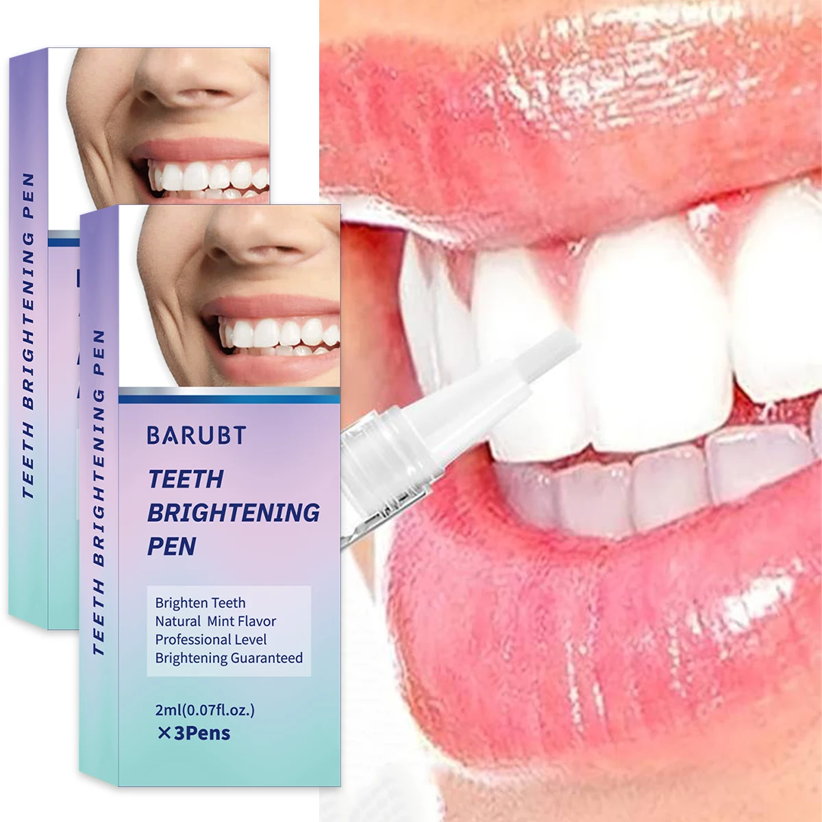 

2 boxes of mint flavored teeth whitening gel pen, bright whitening and fresh tone whitening pen, portable and easy to use teeth