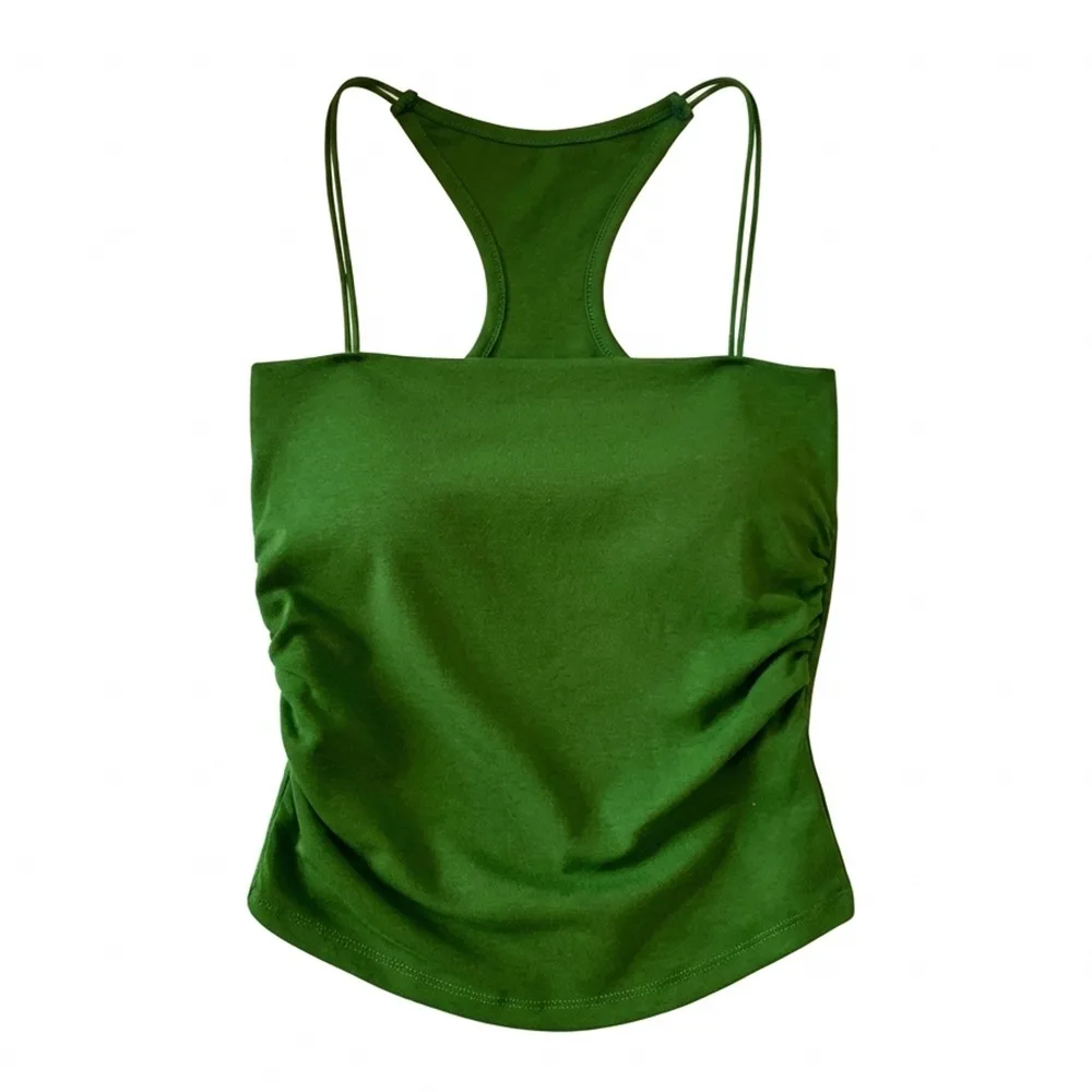 

Multicolor Spaghetti Strap Top Versatile Backless Camisole Slimming and Flattering Back Beauty Bra Bralette Vest Spring Summer