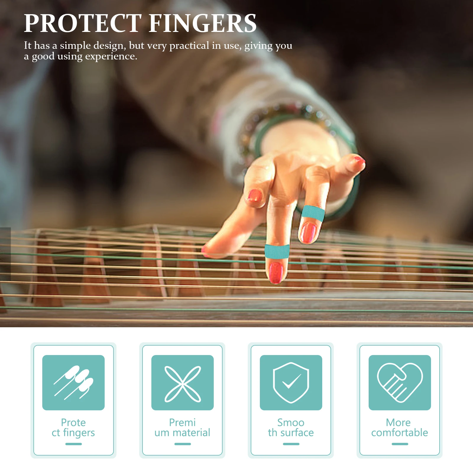 

5 Rolls Pipa Nail Tape Household Guzheng Breathable Finger Guard Adhesive Portable Zither Man Wear-resistant