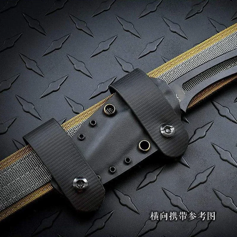 Edc Couro Cinto Onda de Água Ondulado Cinto Pode Fixa Bainha Pura com Hardware Padrão 18 25 cm