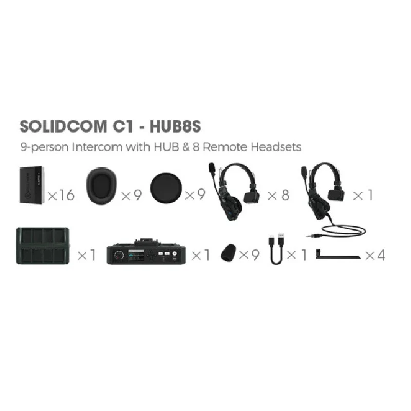 Solidcom C Wirels Communiion Headset Remote Single Ear Headphone Microphone 00Ft Los Range 0Meter