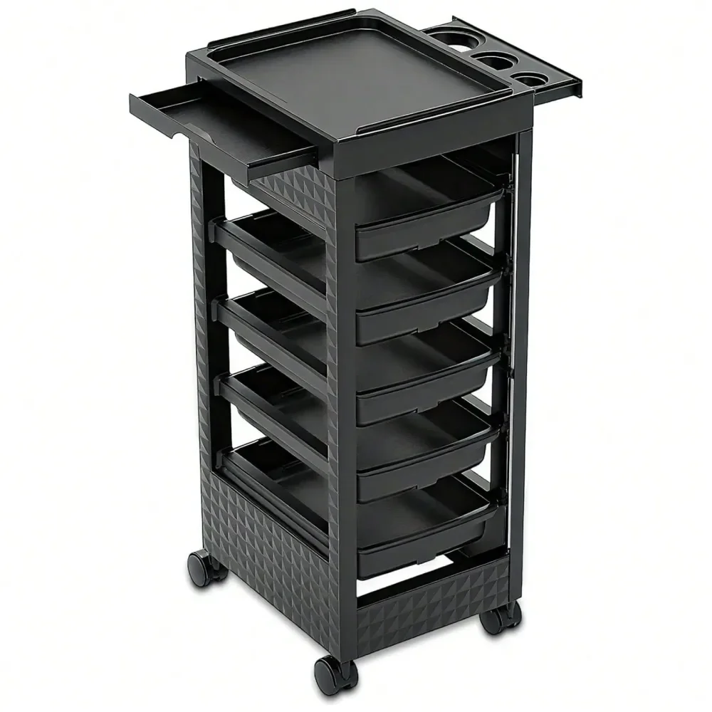 

Styling Salon Trolley Cart With Wheels And 5 Drawers, Professional Beauticians Equipment Cart For Beauty Spa Tattoo