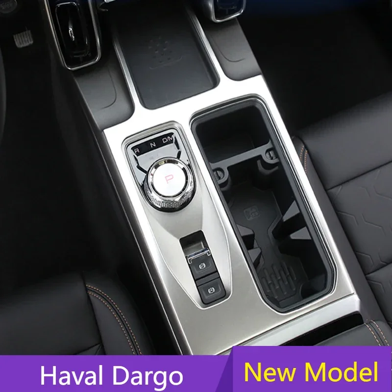 Car Stainless Steel Gear Shift Knob Frame Panel Decoration Sticker Cover Trim Auto Styling Accessories For Haval Dargo 2021 2022