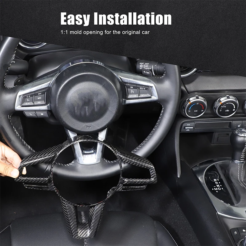 

For Mazda MX-5 Miata ND 2016-2026 Real Carbon Fiber Car Steering Wheel Decorative Frame Cover Interior Car Accessories