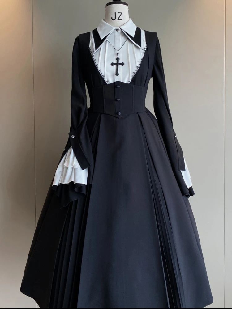 

Cross Praise -Cla Nun Style Lolita Strap Skirt/Cloak Shirt/Blouse/Bustier JSK/ Waistcoat Trousers by [SUSIN]