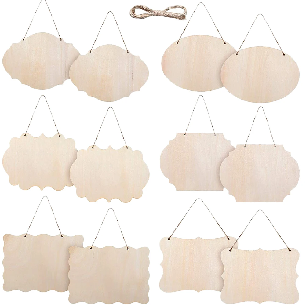 

12 Pcs Blank Wood Chip Slices Crafts Unfinished Board Hanging naments Diy Plaque Decor Wooden Pieces Home Wall