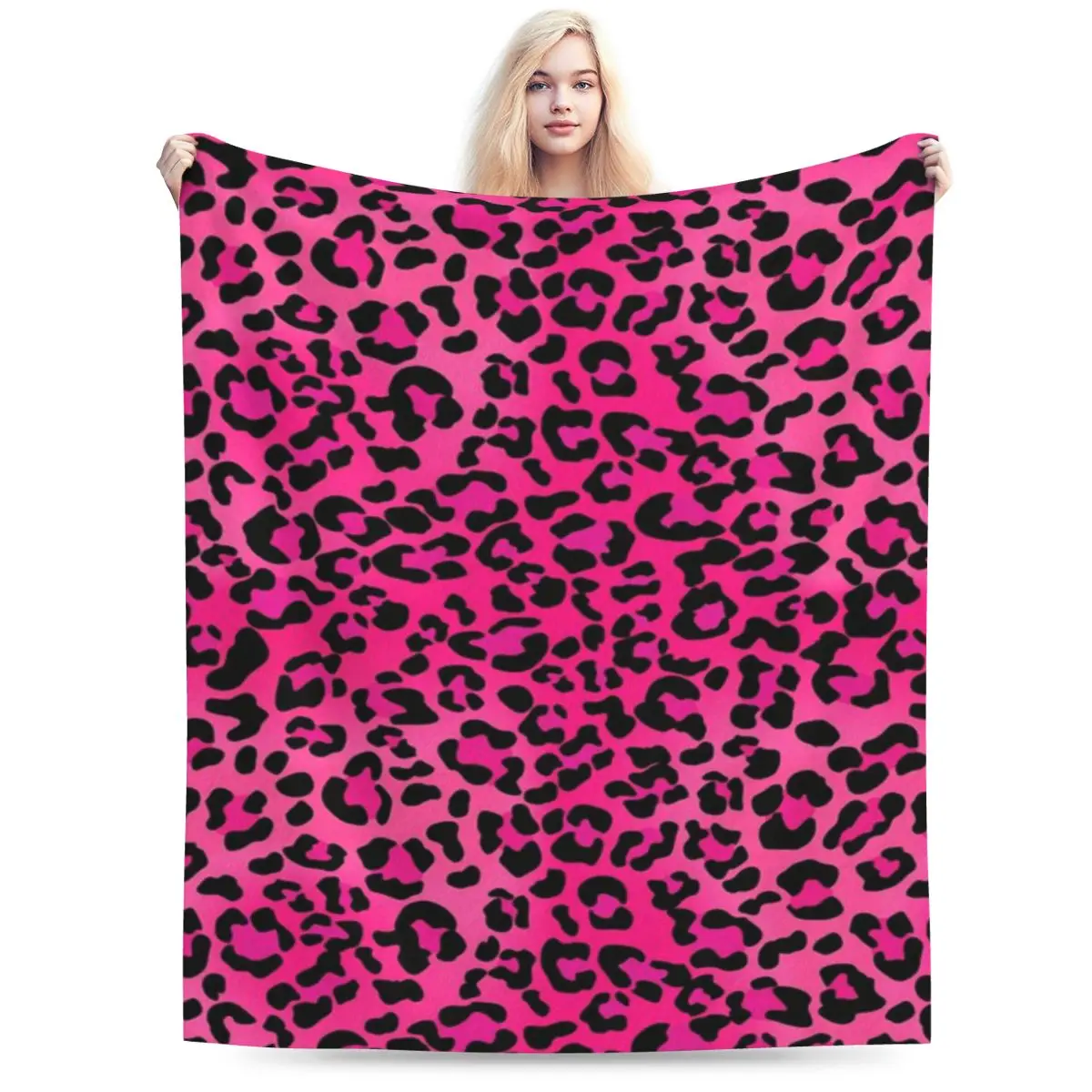 Hot Pink Leopard Animal Print An Ultra-Soft Micro Fleece Blanket