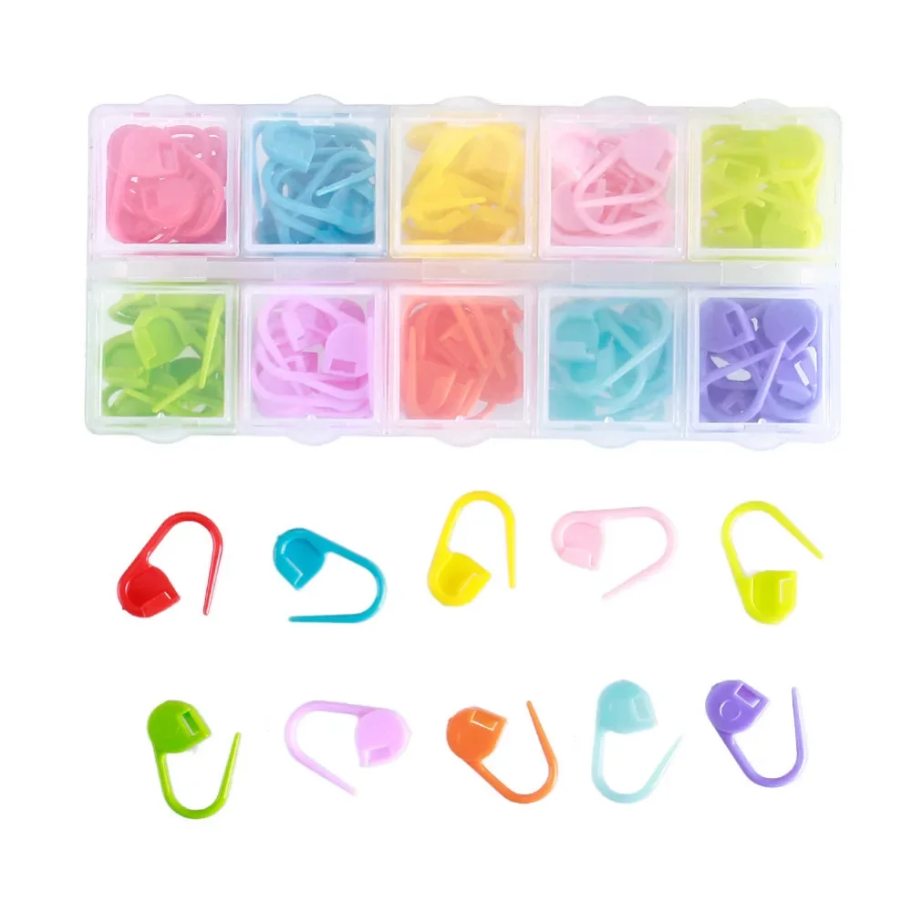 104Pcs Colorful Plastic Safety Pins Knitting Markers Crochet Stitch Clips for DIY Knitting Sewing Craft Clothing Accessorie