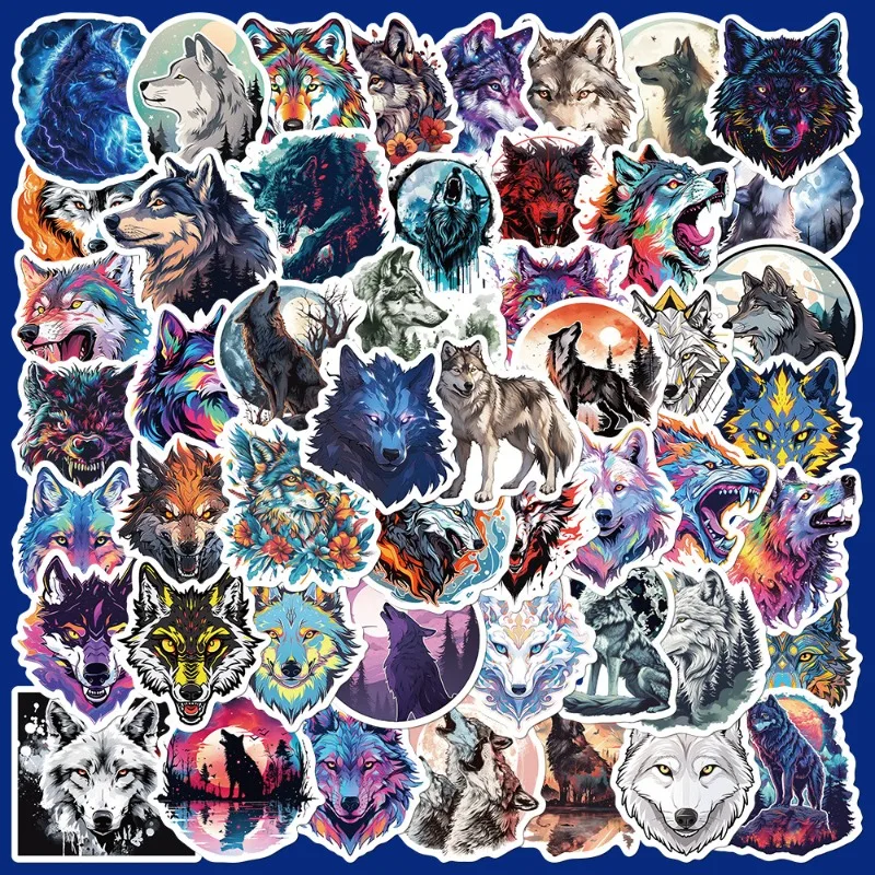 50pcs Fantasy Cool Wolf King Series Graffiti Stickers Suitable for Helmet Desktop Wall Decoration DIY Sticker Pack Wholesale