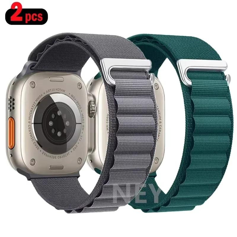 2PCS Alpine Loop For Apple Watch Band 41mm/45mm 46-42-40mm 44mm nylon Bracelet iWatch Series 10 9 8 7 6 SE 5 Ultra 2 49mm Strap